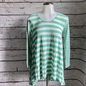 Sophie Max cream and green stripped top